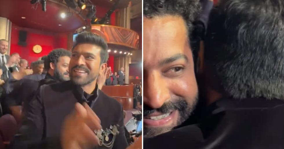 Oscars 2023: Ram Charan hugs Jr NTR as RRR's Naatu Naatu wins Best ...