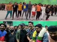 Ram Charan receives a Naatu Naatu welcome from Prabhu Deva and team on RC15's sets
