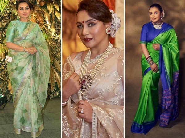 Rani Mukerji's recent style statements in traditional weaves are the epitome of beauty; see here