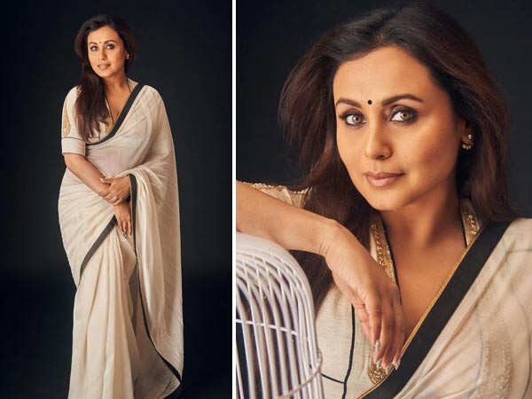 Rani Mukerji shines in an organza saree styled with strappy blouse | Times  of India