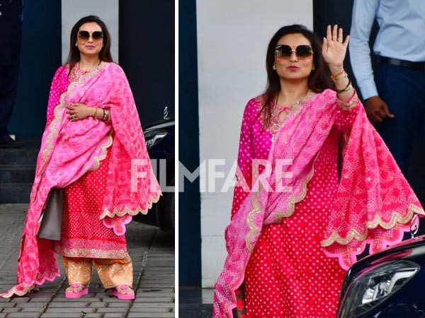 Birthday girl Rani Mukerji gets clicked at the airport in a stunning pink look. Pics: