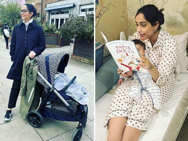 Sonam Kapoor Ahuja takes a walk with her son Vayu