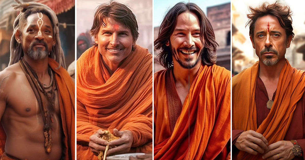 AI reimagines common Hollywood actors as Indian monks, see pics:
