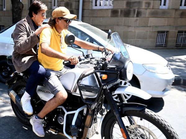 Amitabh Bachchan takes a ride from a fan to reach work amid a traffic jam