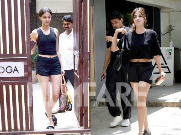 Ananya Panday and Rhea Chakraborty get clicked in workout attire. Pics: