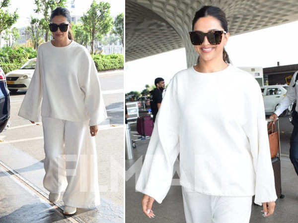 Deepika Padukone shines in all-white casuals at the airport
