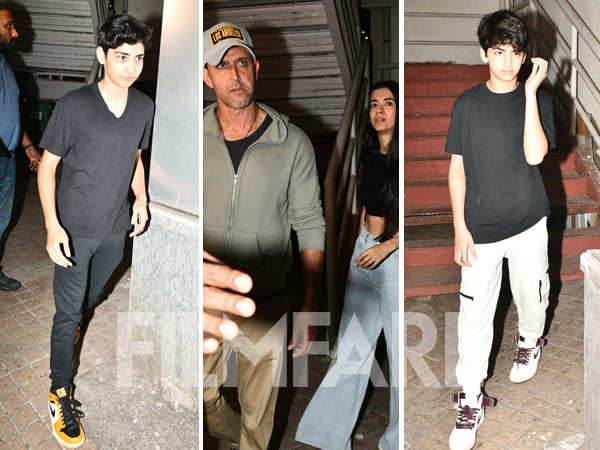 Hrithik Roshan and Saba Azad photographed in the city last night