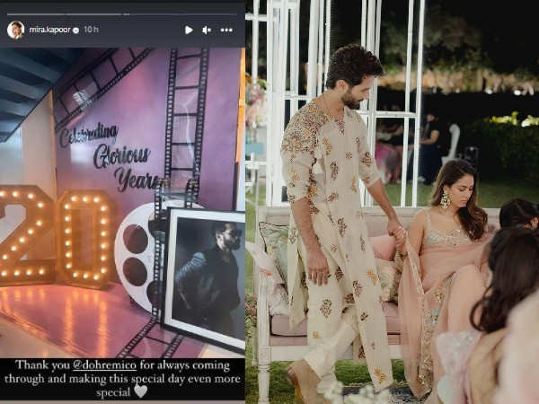 Mira Rajput  celebrates Shahid Kapoor completing 20 years in the in the industry; see here