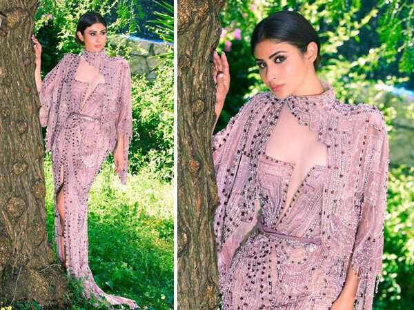 Mouni Roy looks mesmerising in a lilac ensemble at the Cannes 2023