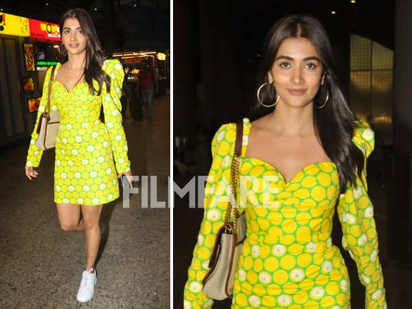 Pooja Hegde shines like a sunflower as she gets clicked at the airport