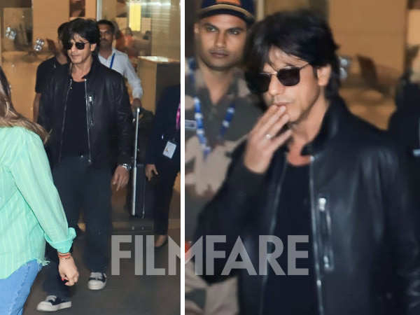 Shah Rukh Khan looks dapper as he arrives at the airport. See pics: