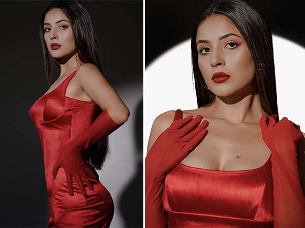 Shehnaaz Gill raises temperatures in a jaw-dropping red dress. Pics: