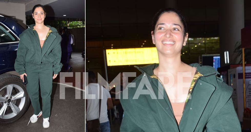 Tamannaah Bhatia opts for comfy casual wear at the airport | Filmfare.com