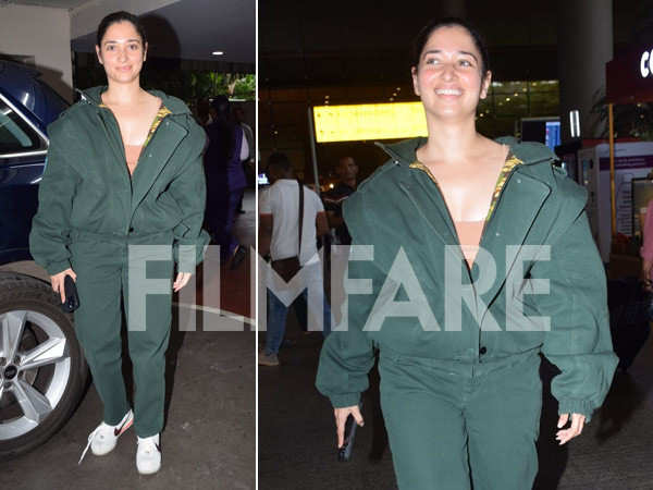 Tamannaah Bhatia opts for comfy casual wear at the airport