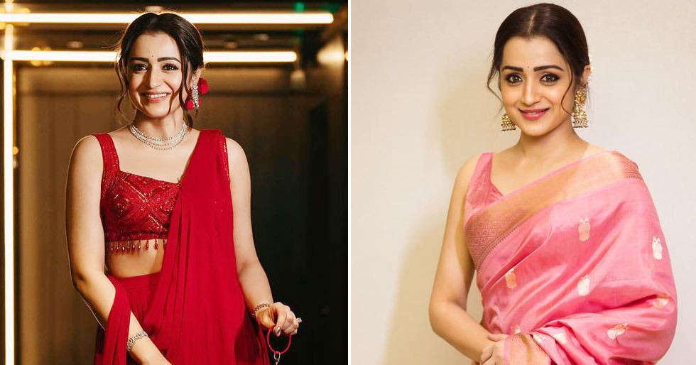 Ponniyin Selvan I actor Trisha Krishnan in burgundy saree and sleeveless  blouse leaves the internet swooning: All pics | Fashion Trends - Hindustan  Times