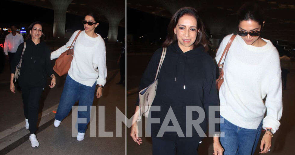 Deepika Padukone opts for winter casuals as she gets clicked at the airport with her mother