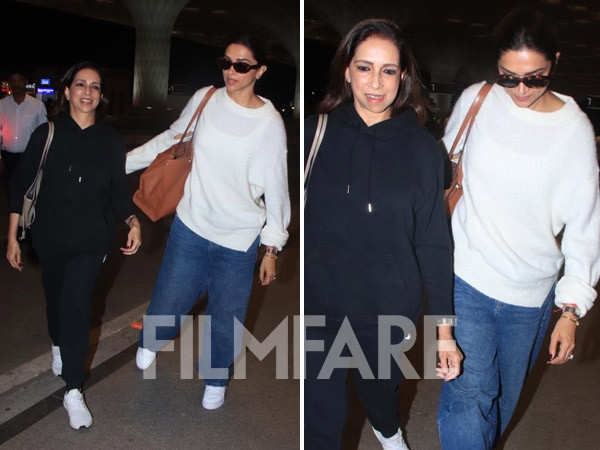 Deepika Padukone opts for winter casuals as she gets clicked at the airport with her mother
