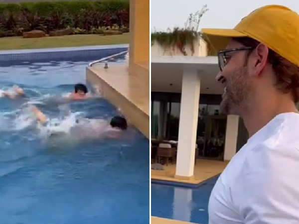 Hrithik Roshan is the perfect referee for Zayed Khan and his son Zidaan's swimming match. Watch: