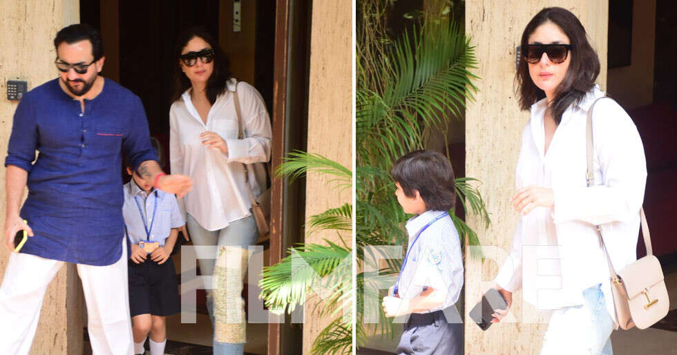 Saif Ali Khan and Kareena Kapoor Khan step out with Taimur. See pics: