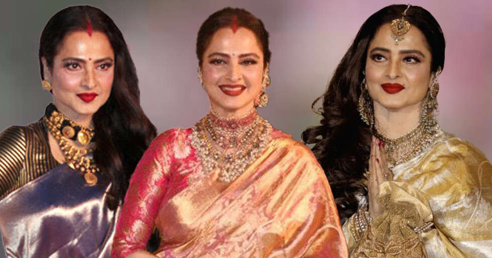 Birthday Special: Rekha's noteworthy style statements in elegant Kanjeevaram Sarees - Vimarsana News