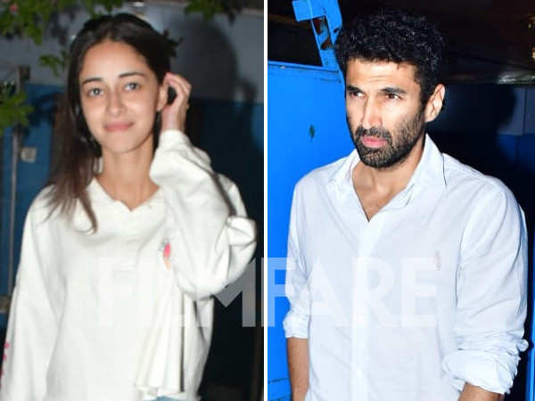 Rumoured couple Ananya Panday and Aditya Roy Kapur twin in white as they get clicked in the city