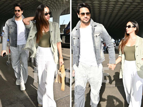 Sidharth Malhotra and Kiara Advani walk hand-in-hand as they get clicked at the airport