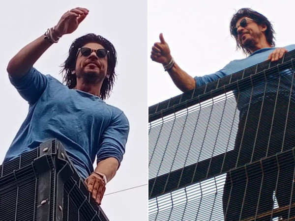 Shah Rukh Khan delights fans with his signature pose outside Mannat