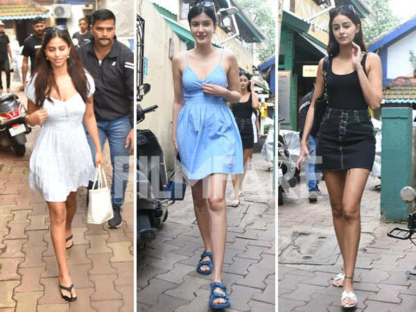 Ananya Panday, Suhana Khan and Shanaya Kapoor step out in chic casual looks. See pics: