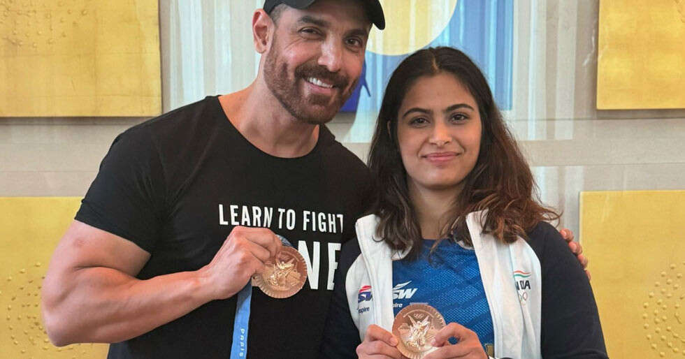 John Abraham meets up with Olympic medalist Manu Bhaker