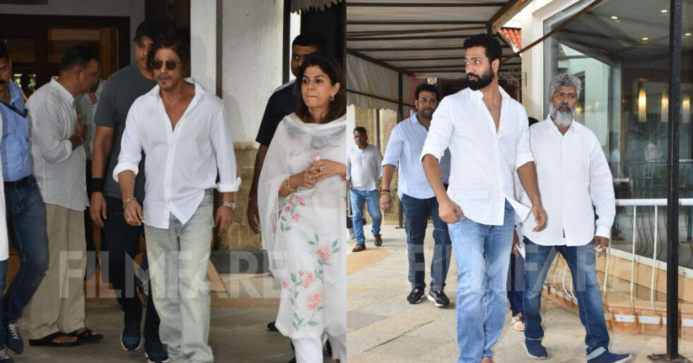 Shah Rukh Khan, Vicky Kaushal and more arrive at Pradeep Bandekar’s prayer