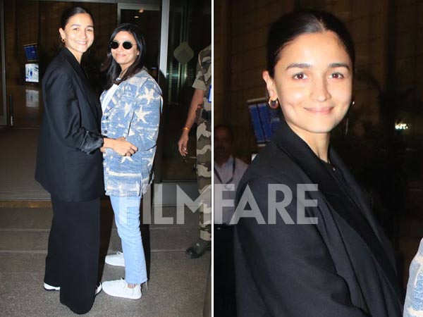 Alia Bhatt and Shaheen Bhatt serve sister style goals as they arrive at the airport. See pics: