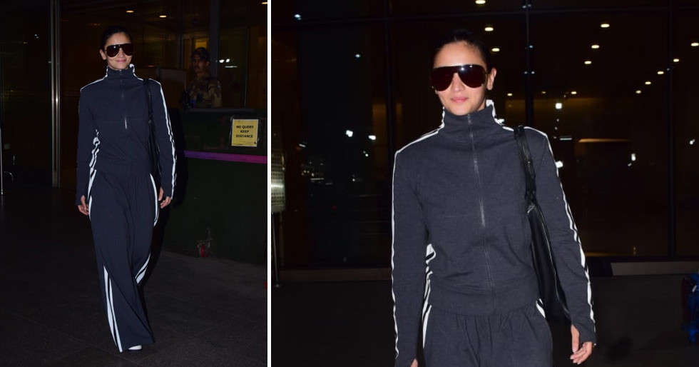 Alia Bhatt looks stylish in a black co-ord set as she returns to Mumbai