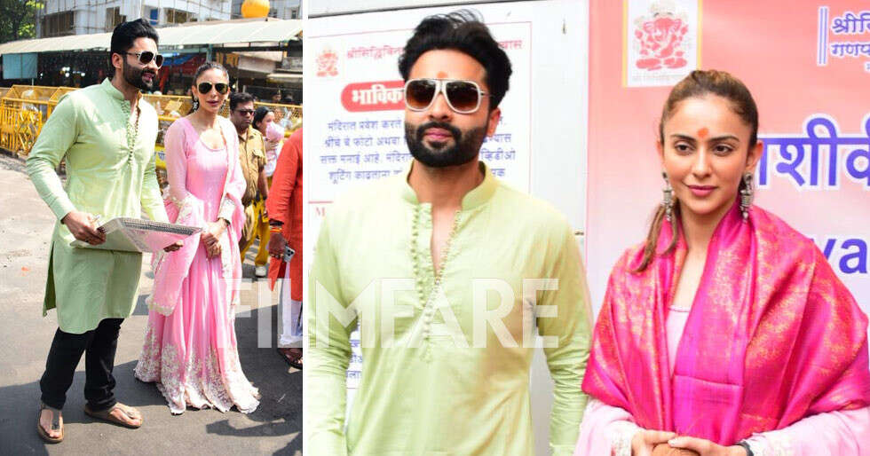 Rakul Preet Singh and Jackky Bhagnani visit Siddhivinayak temple ahead of their wedding. Pics: