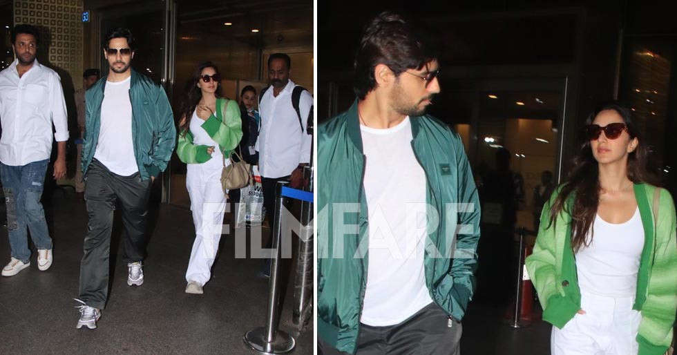 Sidharth Malhotra and Kiara Advani opt for shades of green as they return from Dubai. Pics: