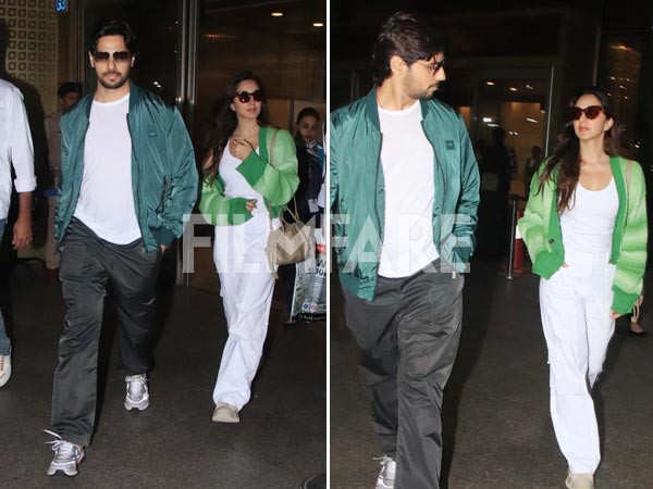 Sidharth Malhotra and Kiara Advani opt for shades of green as they return from Dubai. Pics: