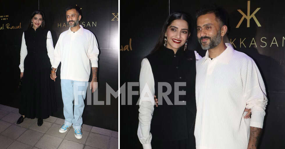 Sonam Kapoor and Anand Ahuja dress to impress at an event in the city. See pics: