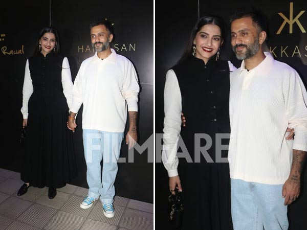 Sonam Kapoor and Anand Ahuja dress to impress at an event in the city. See pics: