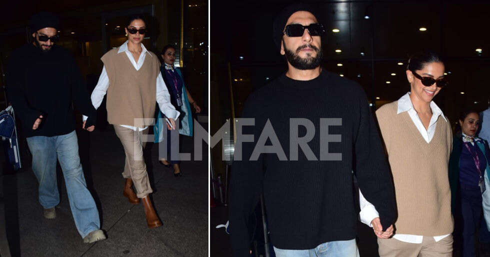 Ranveer Singh and Deepika Padukone exude winter fashion goals as they get papped at the airport