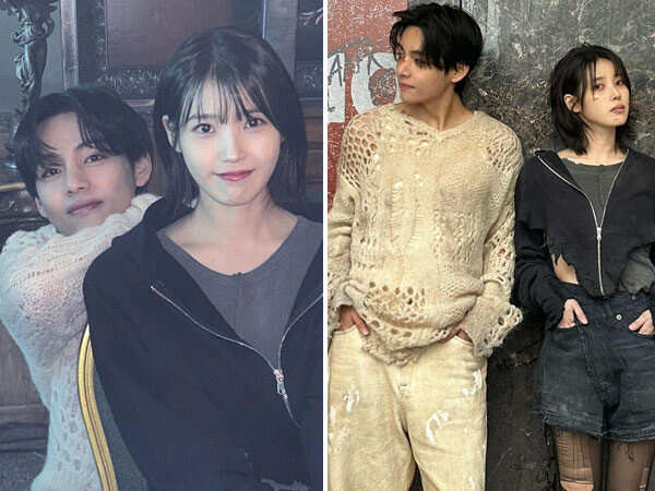 Love Wins All: BTS' V and IU are all smiles in the behind-the-scenes pics of the music video