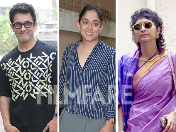 Kiran Rao, Ira Khan, and others arrive at Aamir Khan's residence for Ira’s Haldi ceremony