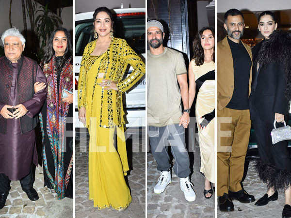 Sonam Kapoor, Madhuri Dixit and more attend Javed Akhtar’s birthday bash. Pics:
