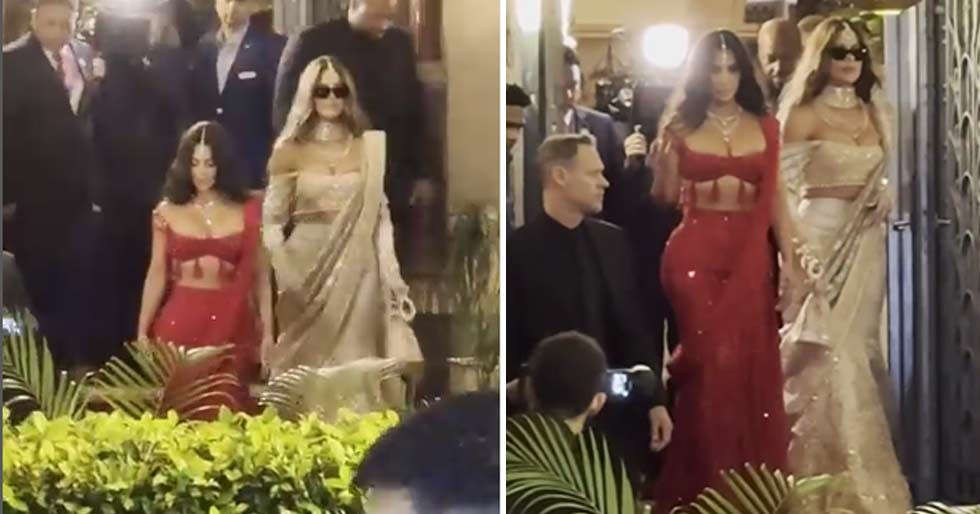 Kim Kardashian and Khloe Kardashian stun at Anant-Radhika’s wedding