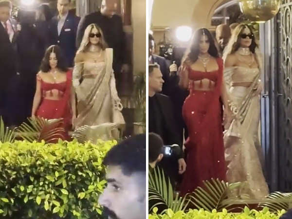 Kim Kardashian and Khloe Kardashian stun at Anant-Radhika's wedding