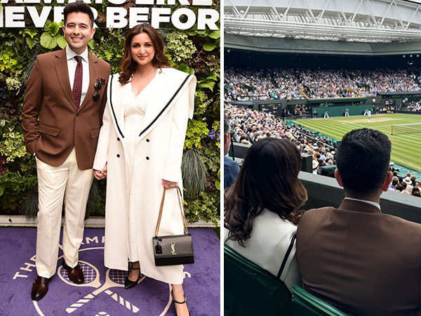 Parineeti Chopra and Raghav Chadha watch the Wimbledon Finals in style