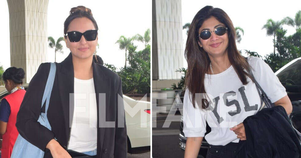 Shilpa Shetty Kundra and Sonakshi Sinha shine in chic airport looks