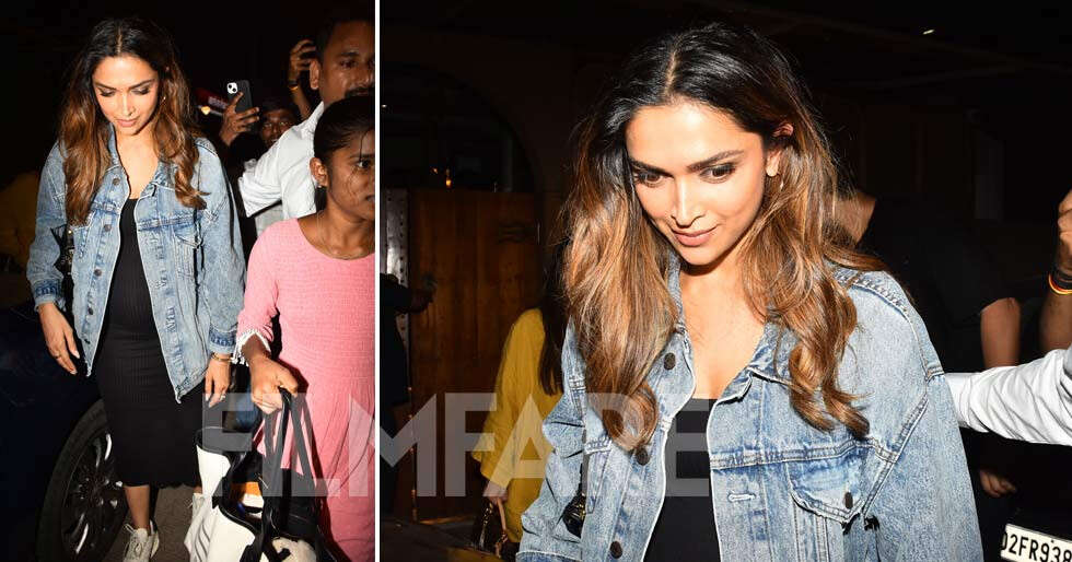 Photos: Mom-to-be Deepika Padukone flaunts her baby bump in a black dress