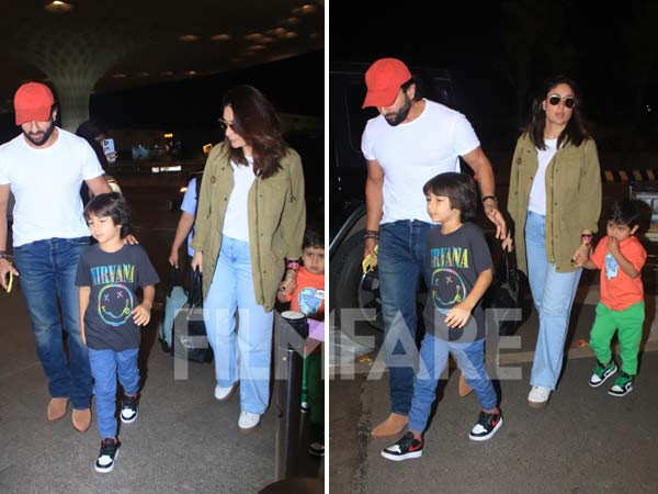 Kareena Kapoor Khan & Saif Ali Khan twin in white in latest airport ...