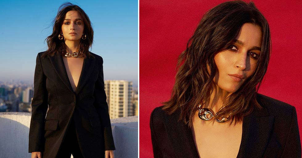 In Pics: Alia Bhatt shares new glam shots in a black pantsuit and ...