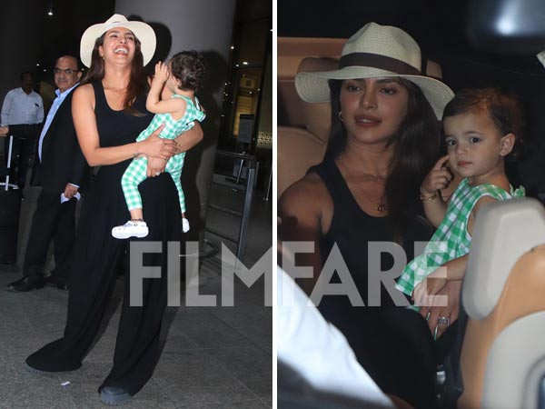 Priyanka Chopra Jonas arrives in Mumbai with daughter Malti. See pics: