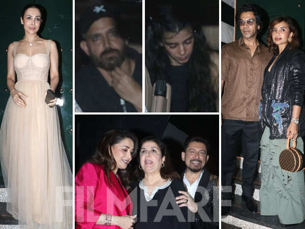 In Pics: Malaika Arora, Madhuri Dixit and others clicked at Farah Khan's party last night